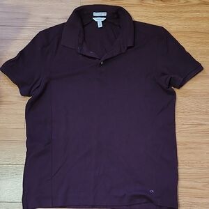 Calvin Klein Men's Dark Purple Polo Shirt